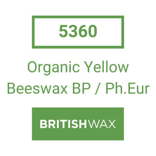 Label for 5360 Organic Yellow Beeswax BP Ph.Eur